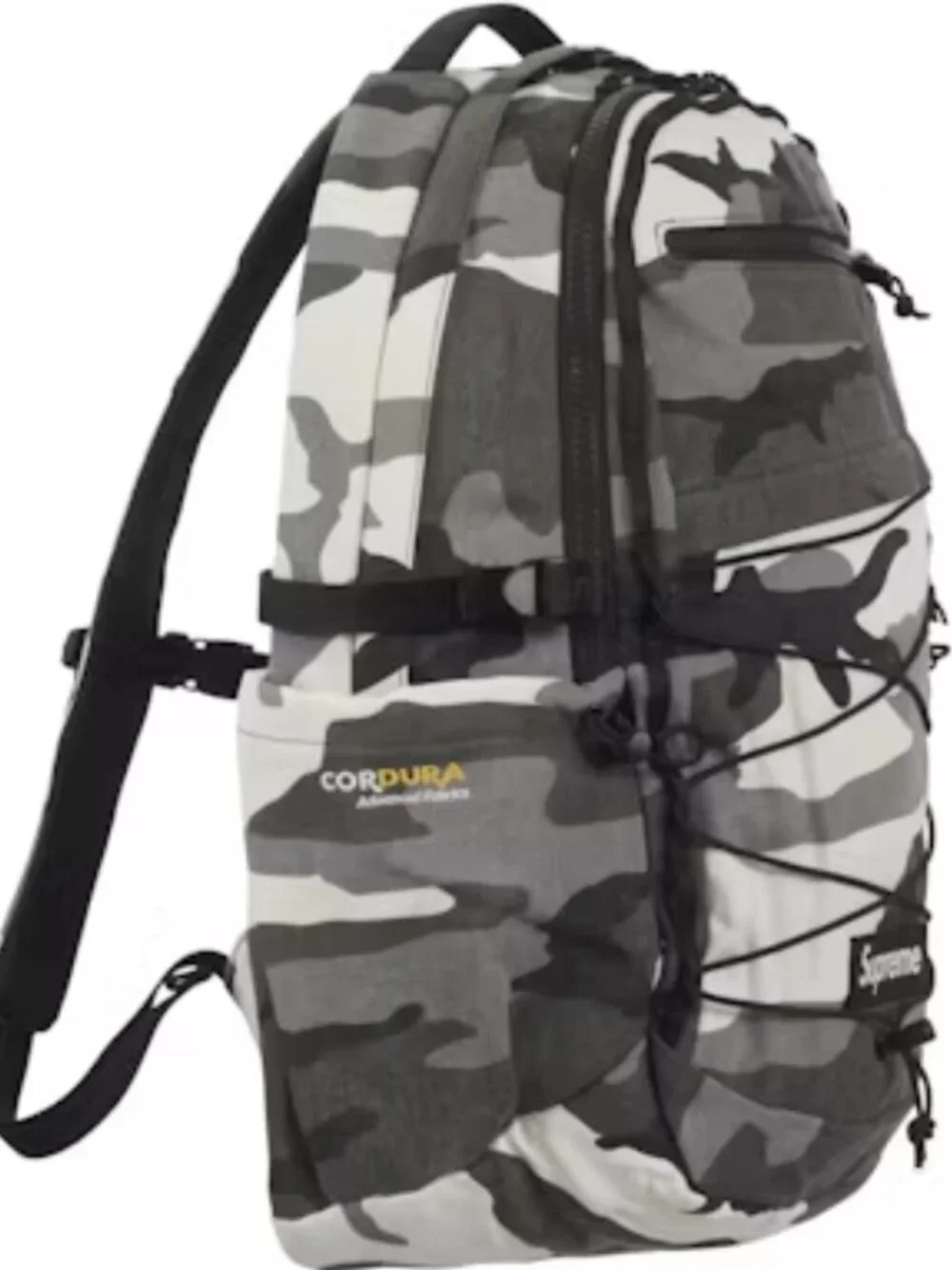Supreme SS25 Backpack Black White Snow Camo